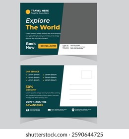 Travel holiday vacation postcard design template Vacation Postcard Design Template Company Postcard