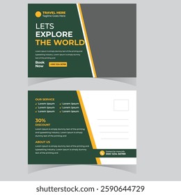 Travel holiday vacation postcard design template Vacation Postcard Design Template Company Postcard