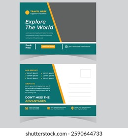 Travel holiday vacation postcard design template Vacation Postcard Design Template Company Postcard