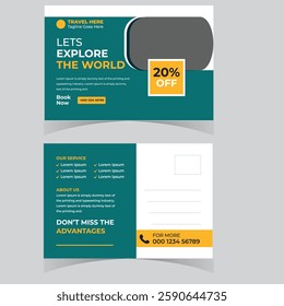 Travel holiday vacation postcard design template Vacation Postcard Design Template Company Postcard