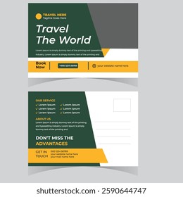 Travel holiday vacation postcard design template Vacation Postcard Design Template Company Postcard