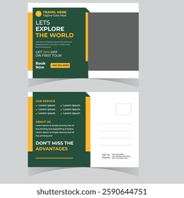 Travel holiday vacation postcard design template Vacation Postcard Design Template Company Postcard
