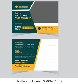 Travel holiday vacation postcard design template Vacation Postcard Design Template Company Postcard