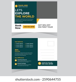 Travel holiday vacation postcard design template Vacation Postcard Design Template Company Postcard