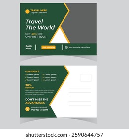 Travel holiday vacation postcard design template Vacation Postcard Design Template Company Postcard