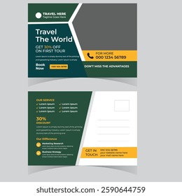 Travel holiday vacation postcard design template Vacation Postcard Design Template Company Postcard