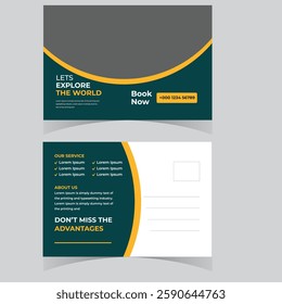 Travel holiday vacation postcard design template Vacation Postcard Design Template Company Postcard