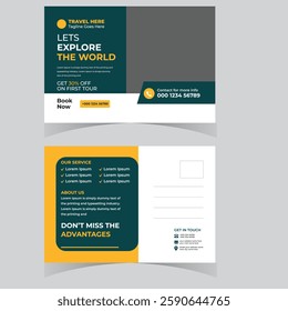Travel holiday vacation postcard design template Vacation Postcard Design Template Company Postcard
