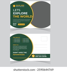 Travel holiday vacation postcard design template Vacation Postcard Design Template Company Postcard