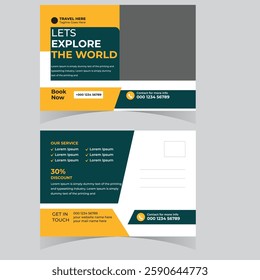 Travel holiday vacation postcard design template Vacation Postcard Design Template Company Postcard