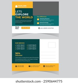 Travel holiday vacation postcard design template Vacation Postcard Design Template Company Postcard