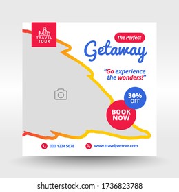 Travel Holiday Vacation Social Media Post & Web Banner Template