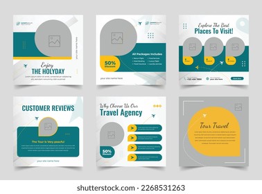 Travel holiday vacation social media post, Travel social media post, Web Banner Ads