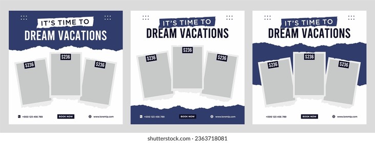 Travel holiday vacation social media post banner