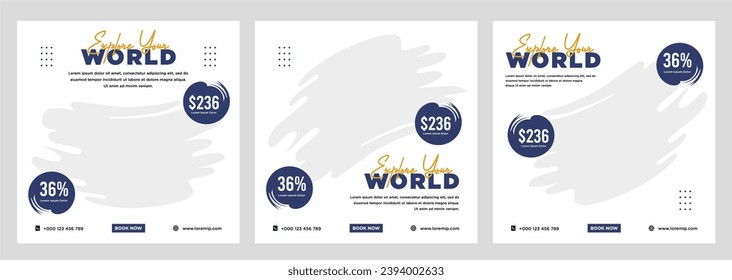 Travel holiday vacation social media post web banner