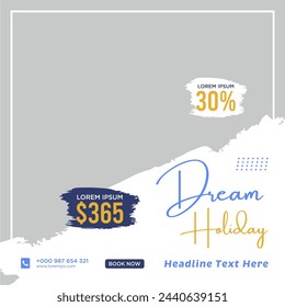 Travel holiday vacation social media post web banner	