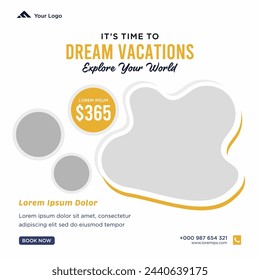 Travel holiday vacation social media post web banner	