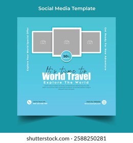 Travel Holiday Vacation Social Media Post Template