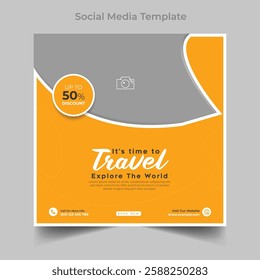 Travel Holiday Vacation Social Media Post Template