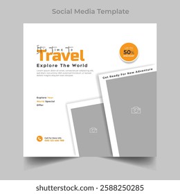 Travel Holiday Vacation Social Media Post Template