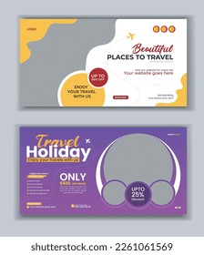 Travel holiday vacation and tourism Instagram post or social media post template vector layout 