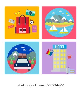 Travel, Holiday vector set