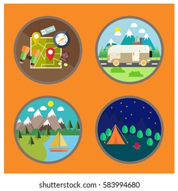 Travel, Holiday vector set