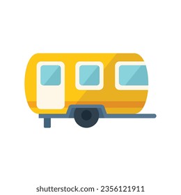 Travel home car icon flat vector. Auto caravan. Tent motor isolated