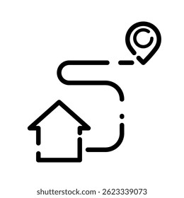  Viajar a casa, navegación – icono de Vector