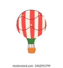 travel hot air balloon cartoon. basket flight, sky transport, bright high travel hot air balloon sign. isolated symbol vector illustration