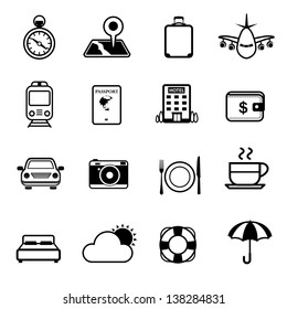 Travel and hotel icons set