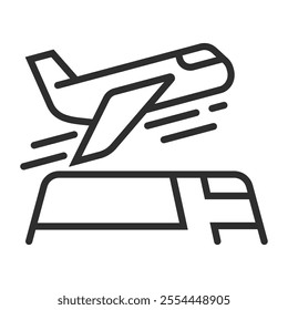 Travel icon, Aviation symbol outline icon, editable vector illustration and transparent graphic element. Isolated on white background