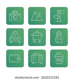 Travel icon black. Vocation icon set. Vector icon illustration