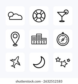 Travel icon black. Vocation icon set. Vector icon illustration