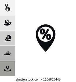 Travel icon. collection of 6 travel filled icons such as sailboat, pin on globe, ship, boat, map location. editable travel icons for web and mobile.