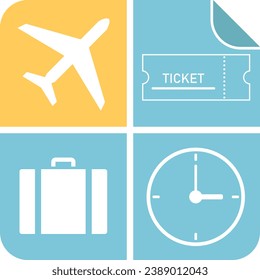 Travel icon, designer, original tourism and travel icon. Vector, cartoon illustration of travel.