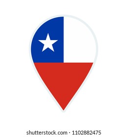 Travel icon. Travel destination of Chile. Chile badge. Flag badge.