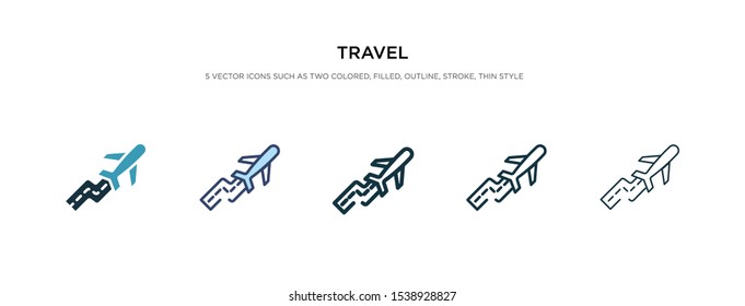 travel icon in different style vector illustration. two colored and black travel vector icons designed in filled, outline, line and stroke style can be used for web, mobile, ui
