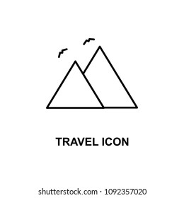 travel icon. Element of simple web icon with name for mobile concept and web apps. Thin line travel icon can be used for web and mobile on white background