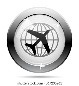 Travel icon. Internet button on white background. EPS10 vector.
