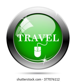 Travel icon. Internet button on white background. EPS10 vector. 