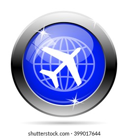 Travel icon. Internet button on white background. EPS10 vector