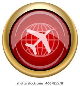 Travel icon. Internet button on white background. EPS10 vector.
