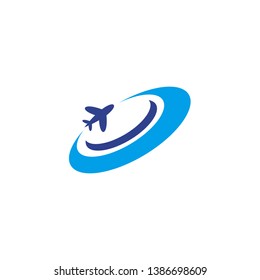 Travel icon logo design with plane icon