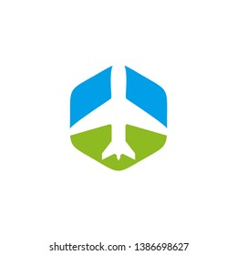 Travel icon logo design with plane icon