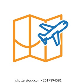 travel icon. travel map symbol. exploration, adventure, vacation, camping. Line design style. vector template design