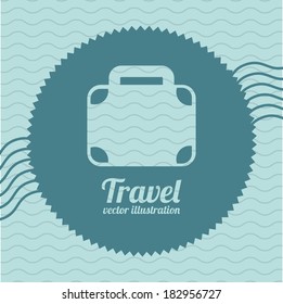 travel icon over blue background with suitcase. vector illustration