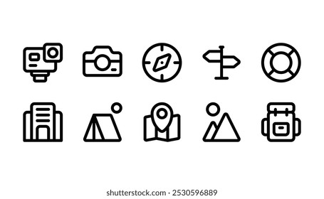 travel icon pack line style