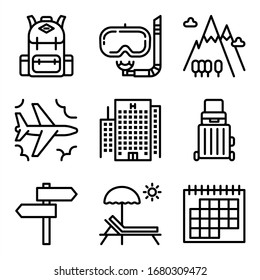 travel icon pack on white background