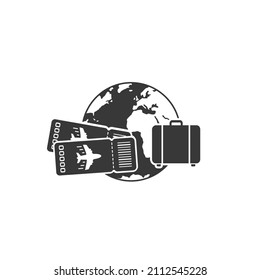 Travel icon. passport travel baggage travel airplane icon or logo isolated sign symbol vector illustration 